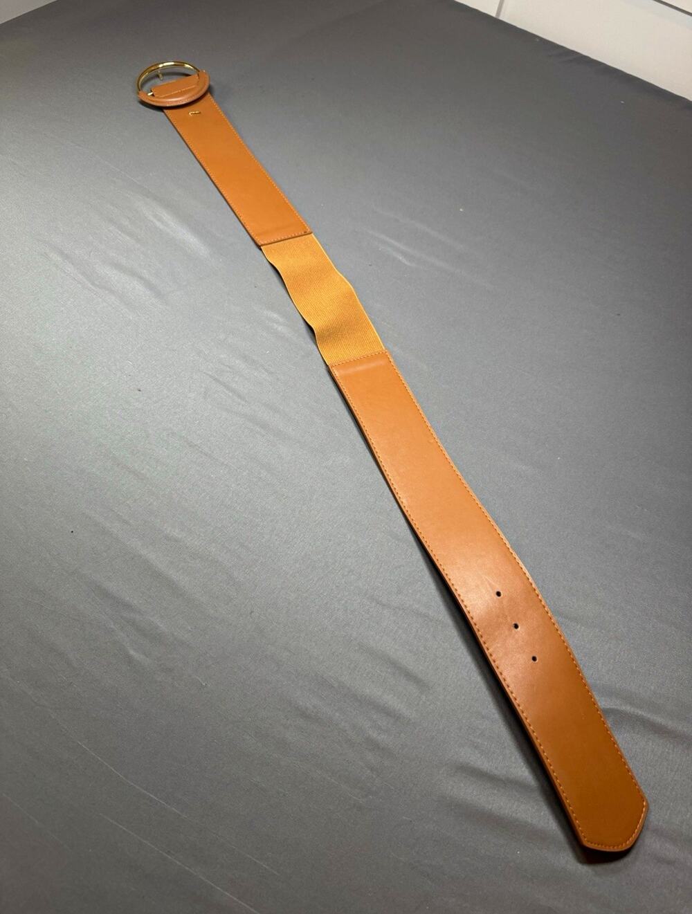 Anne Klein Brown Wide Stretch Waist Belt Metal Buckle Women’s Size M/L